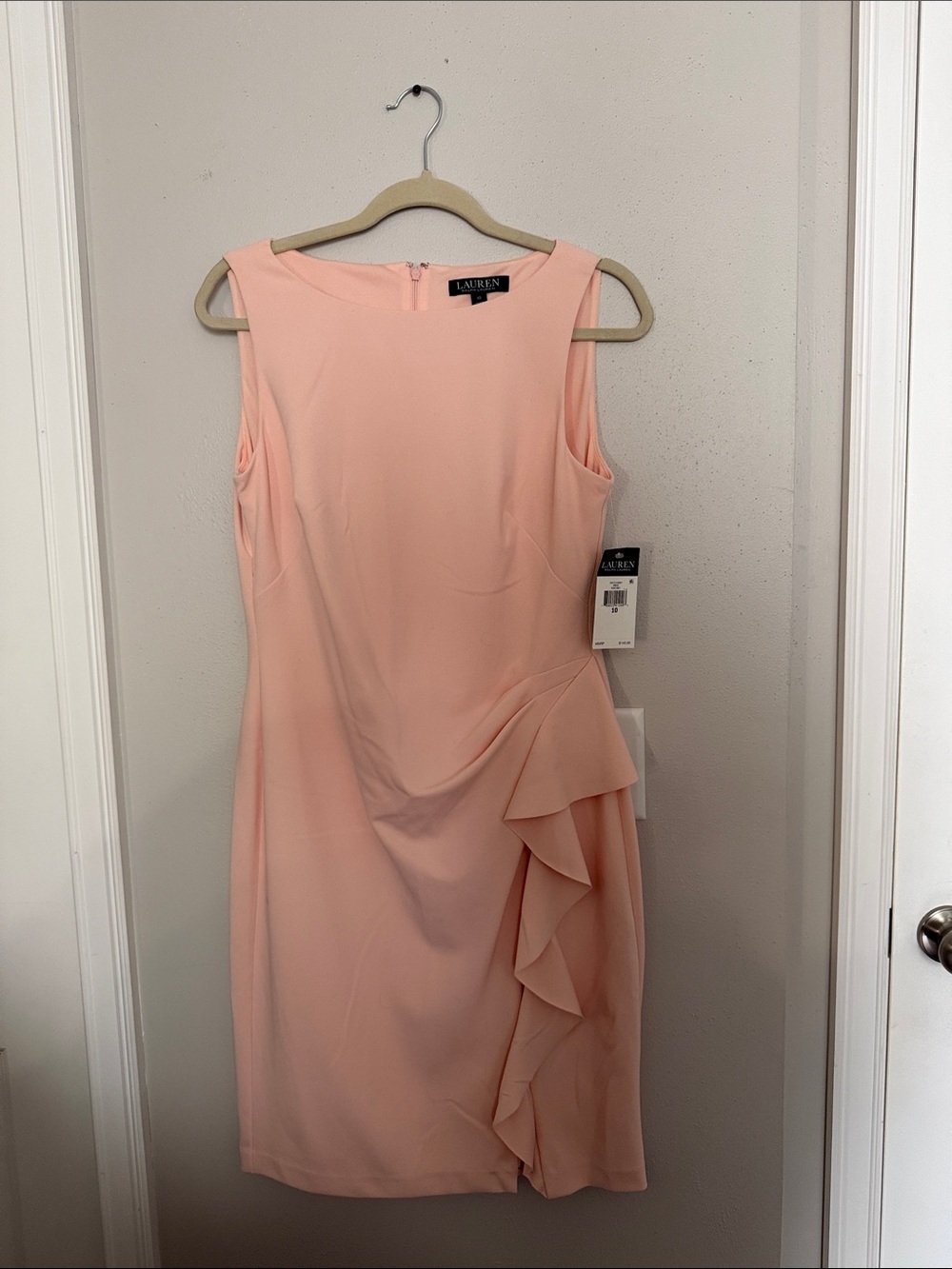 Lauren Ralph Lauren Blush Pink Ruffle Sheath Dress